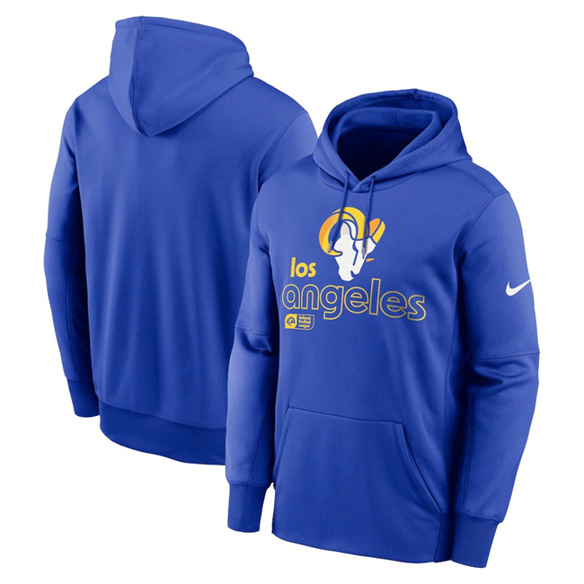 Men's Royal Los Angeles Rams Performance Pullover Hoodie